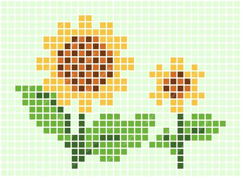Premium Vector Sunflower In Pixel Art Mosaic A Sunflower Isolated