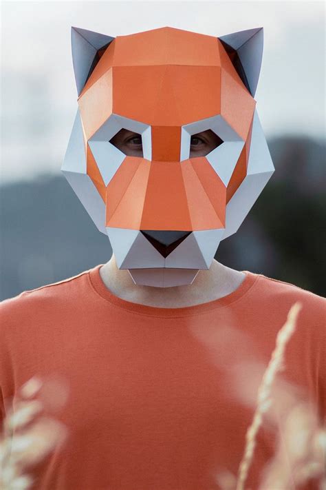 Tiger Mask Diy Paper Mask Printable Template Papercraft D Mask