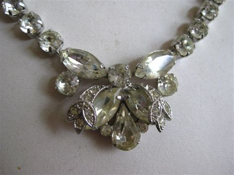 Eisenberg Ice Necklace Vintage Rhinestone Choker Neck Gem