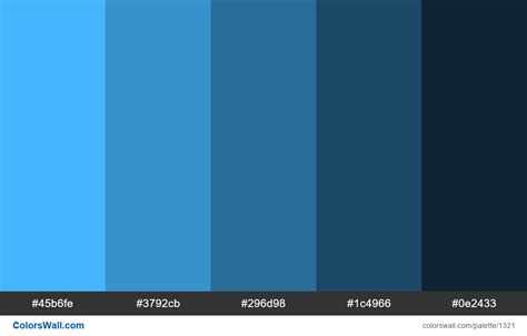 Blue Shades Colours 45b6fe 3792cb 296d98 Colorswall