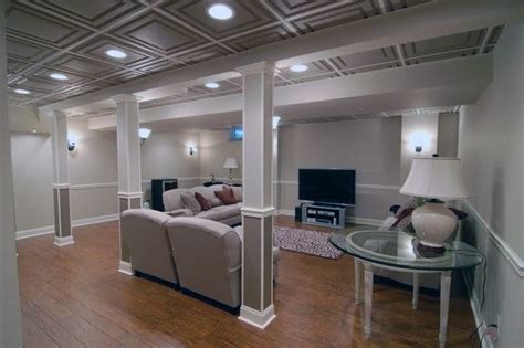 Currently, the only fixed lighting in the living room is a flourescent panel that takes the place of one of the 2'x4' suspended ceiling panels. Top 60 Best Basement Ceiling Ideas - Downstairs Finishing ...