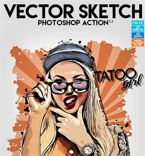 Vector Sketch Photoshop Action Free Download Iamdesigner