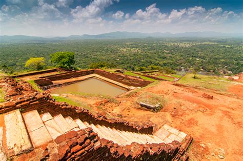 Garden On The Top Sigiriya Rock Fortress 5th Century Ruined Castle That