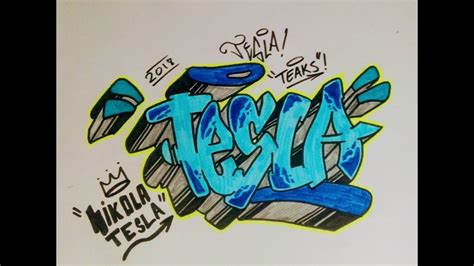 Graffiti 'TESLA' Sketch Çalışması !!! - YouTube