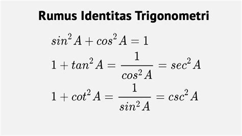 Contoh Identitas Trigonometri Rumus Identitas Trigonometri Beserta