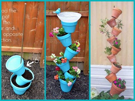 Pin By Samantha Sirio On Home Diy N Crafts Stacked Flower Pots Diy
