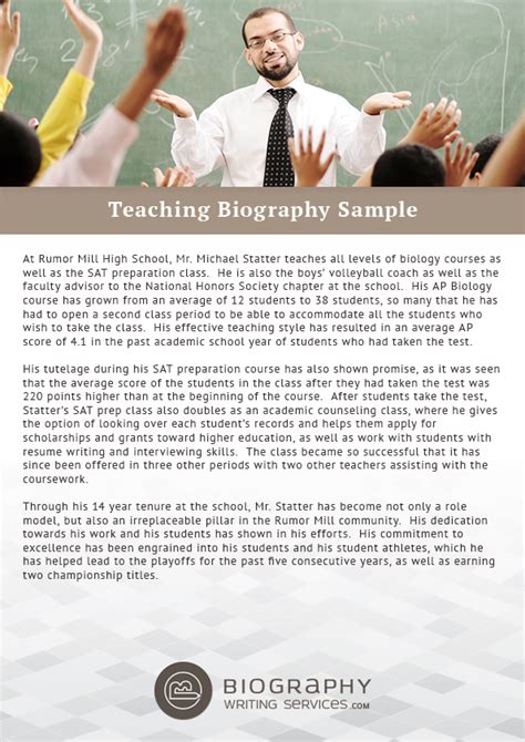 Teaching Biography Sample By Bestbiographysamples On Deviantart