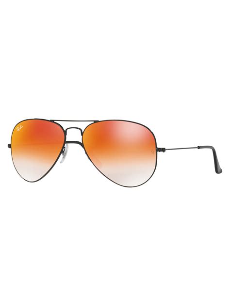Ray Ban Rb3025 Aviator Flash Lenses Sunglasses Blackmirror Orange At John Lewis And Partners