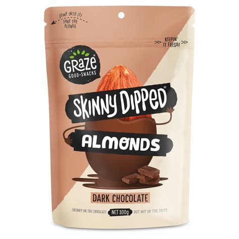 skinny dipped almonds dark chocolate 300g graze