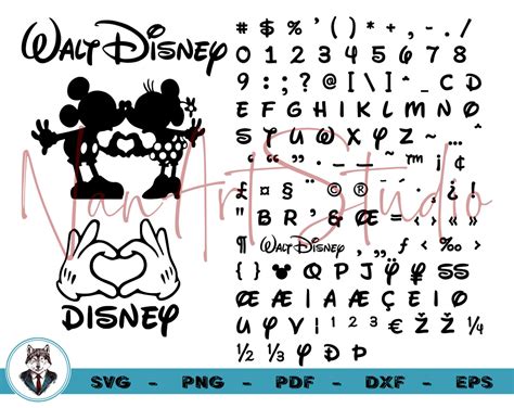 Disney Font Svg Disney Silhouette Cut Files Mickey Mouse Etsy