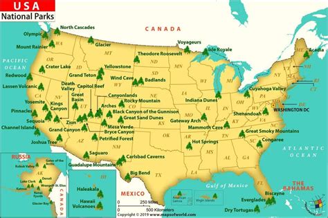 National Parks Map מגלים את אמריקה