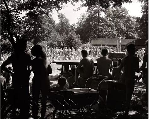 Photographic Print Of Nudist Beauty Contest August People Gather Round