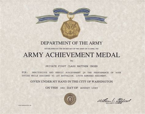 Certificate Of Achievement Army Template Best Templates