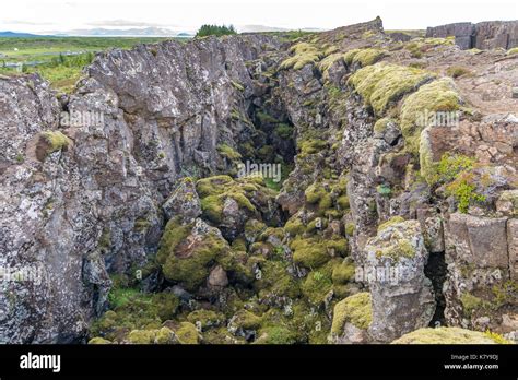 Iceland Thingvellir The Rift Valley That Marks The Crest Of The Mid