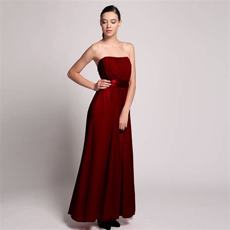 2017 new burgundy bridesmaid dresses strapless sleeveless off the shoulder sexy chiffon party