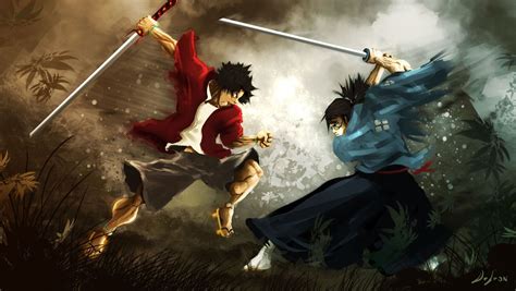 Samurai Champloo Mugen Vs Jin Samurai Anime Samurai Art Samurai Poses Anime Manga Anime Art