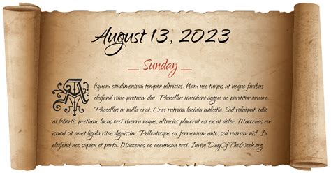 What Day Of The Week Was August 13 2023