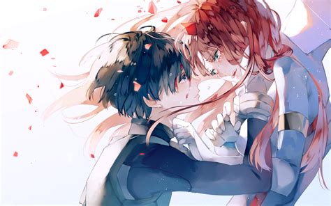 Zero two, hiro and ichigo wallpapers. Download wallpapers Zero Two, Hiro, manga, cry, DARLING in ...