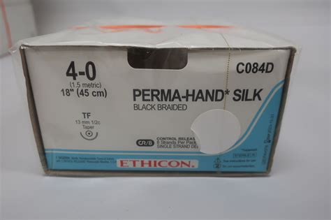 New Ethicon Perma Hand Non Absorbable Braided Silk Suture Size 4 0 18