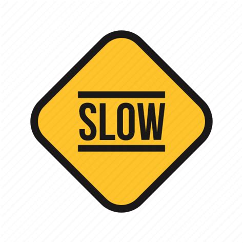 Down Road Sign Slow Traffic Travel Warning Icon