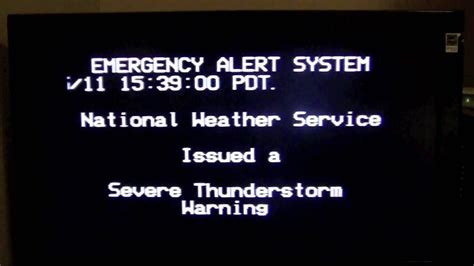 Weather Alert Severe Thunderstorm Warning Youtube