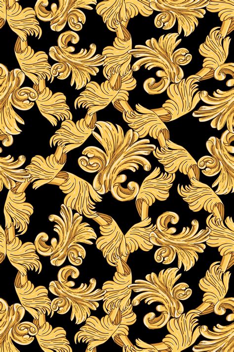 Seamless Pattern Of Gold Elements In Modern Style Graphic Poster Art