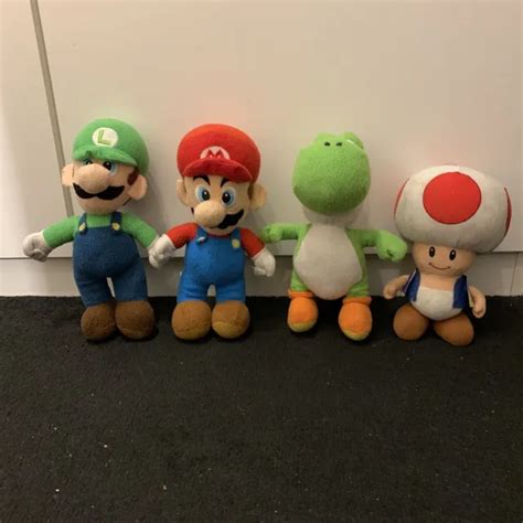 Mario Luigi Yoshi And Toad Super Mario Plush Soft Toys 2010 Nintendo