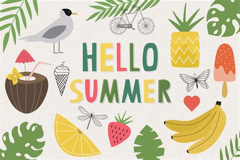 Hello Summer Graphic By Anatartan · Creative Fabrica Hello Summer
