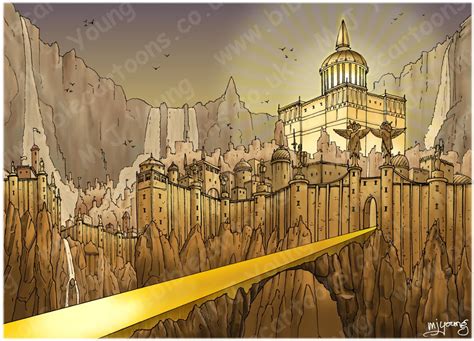 Revelation 21 New Jerusalem Scene 06 City And Gates Gold Sky