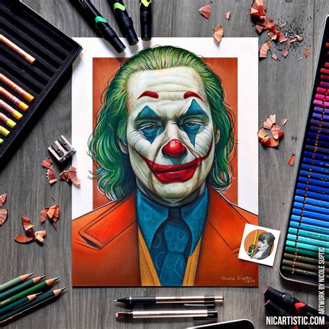 Joker Drawing Using Colored Pencils And Markers By Xnicoley On