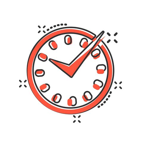 Real Time Icon In Comic Style Clock Vector Cartoon Illustration On