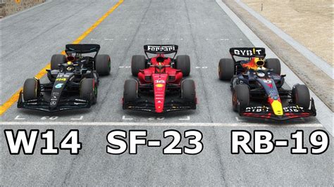 Ferrari F1 2023 SF 23 Vs Red Bull F1 2023 RB19 Vs Mercedes F1 2023 W14