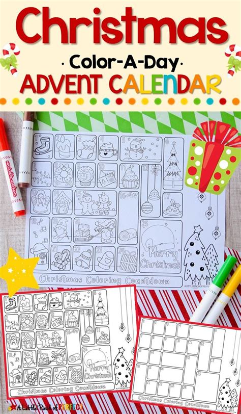 Christmas Advent Calendar Free Printable For Kids A Little Pinch Of