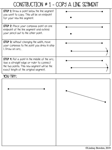 Common Core Geometry Constructions Worksheets