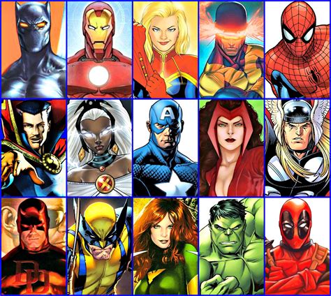 Marvel S 15 Most Popular Marvel Comics Superheroes Marvel Paintings