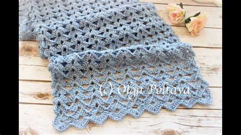 How To Crochet Lace Scarf Easy Shells Crochet Stitch Crochet Video