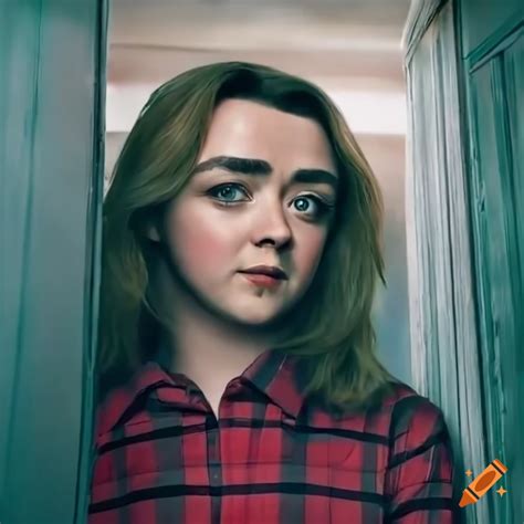 Photo Of Actress Maisie Williams Standing In A Doorway On Craiyon