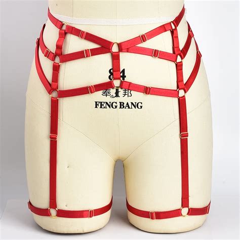 Sexy Wedding Red Garter Harness Stockings Belt Bondage Harness Fetish
