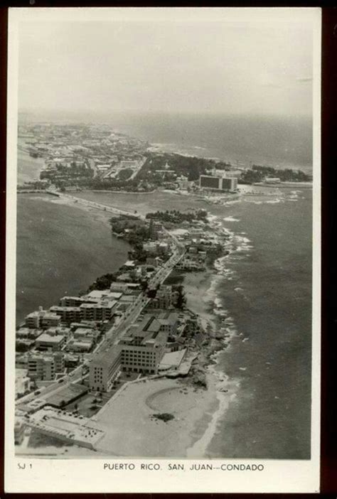 Puerto Rico Great Vintage Aerial View Of The Condado Caribe Hilton In