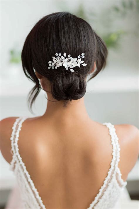 Briallen Silver Beaded Wedding Hair Comb Victoria Millesime