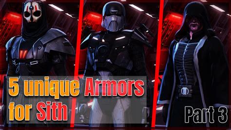 5 Unique Armors For Sith PART3 YouTube