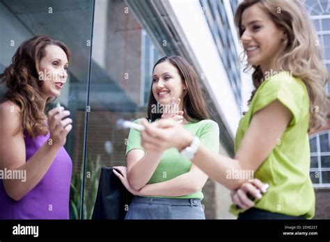 Woman Smoking Outside Office High Resolution Stock Photography And