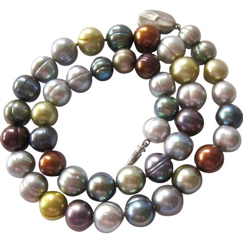 Honora Multi Color Cultured Pearl Necklace Sterling Silver 925 Clasp