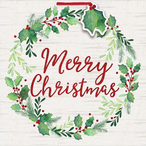 Small Merry Christmas Wreath Paper T Bag 12in X 12in Party City
