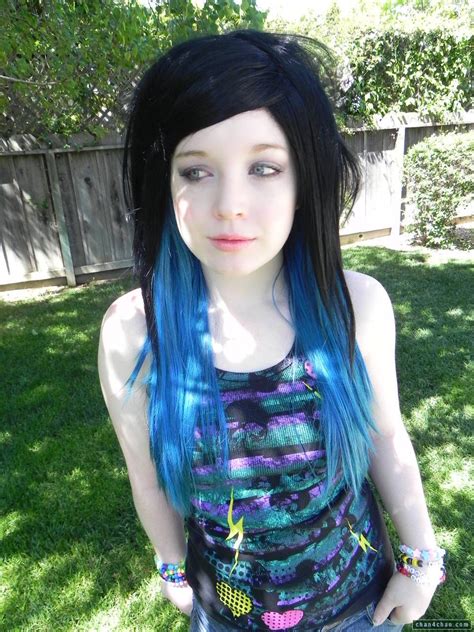 Hair Blue Cute Goth Colorful