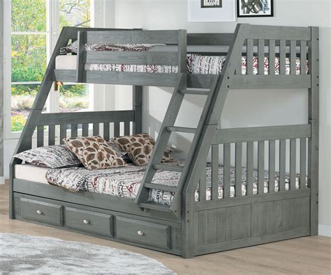 Coaster Furniture 460182 Twin Over Full Grey Bunk Bed Full Size