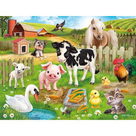 Thank you for stopping by at this website. Farm Animal Club 200 Large Piece Jigsaw Puzzle | Bits and ...
