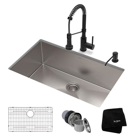 Buy kitchen sinks and get the best deals at the lowest prices on ebay! KRAUS Standart PRO All-in-One Undermount Stainless Steel ...