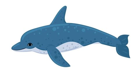 Premium Vector Cartoon Dolphin Underwater World Marine Life Vector