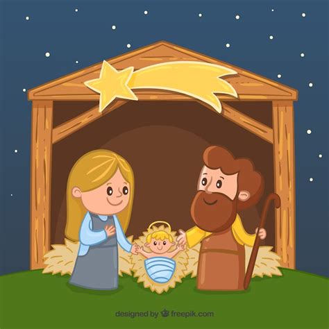 Cartoon Cute Nativity Scene Find Vectors Of Nativity Scene